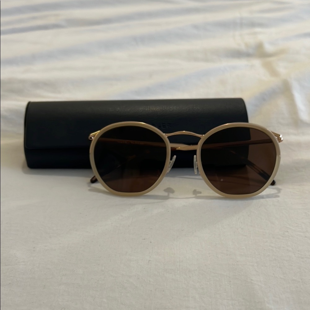 Warby Parker Round Sunglasses in Gold and Brown